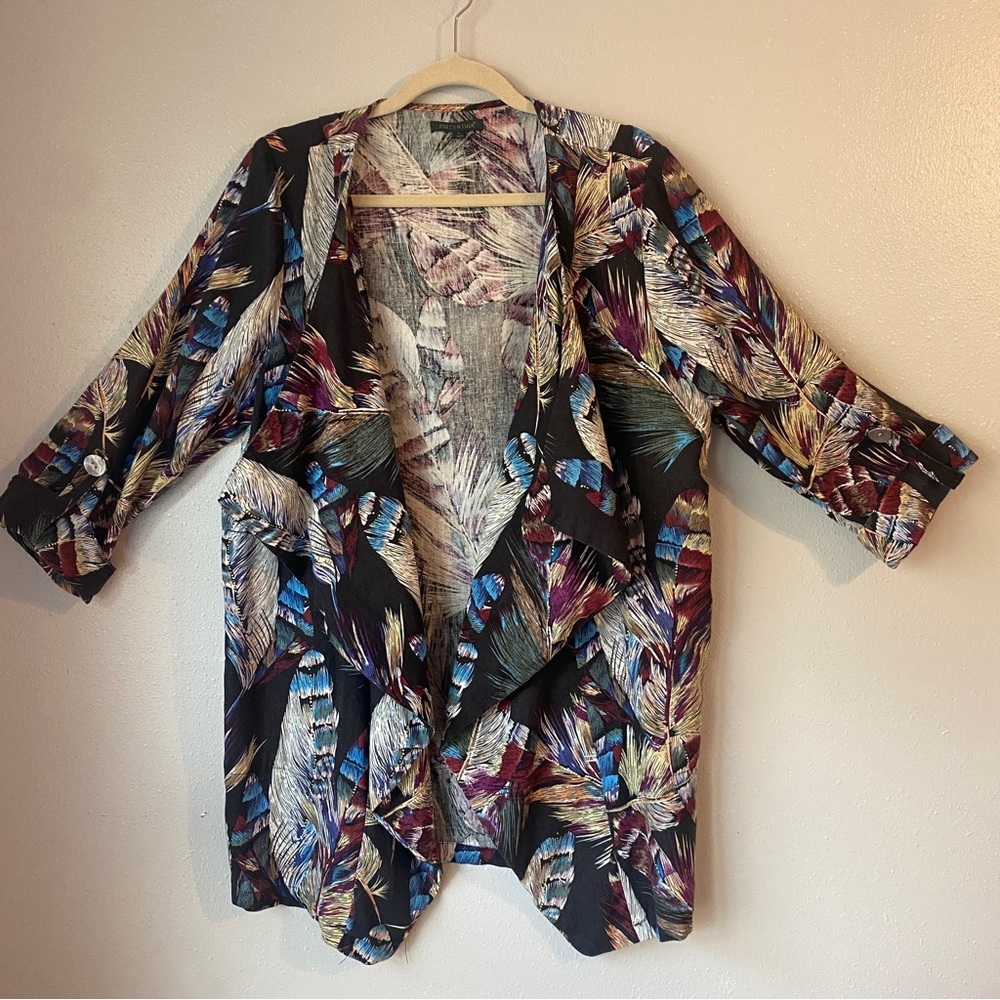For Cynthia Feather Print Jacket